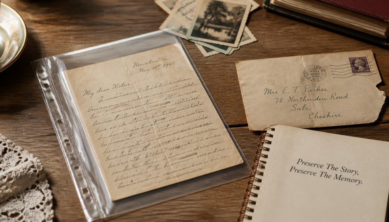 Preserved old handwritten letter kept safe for future generations