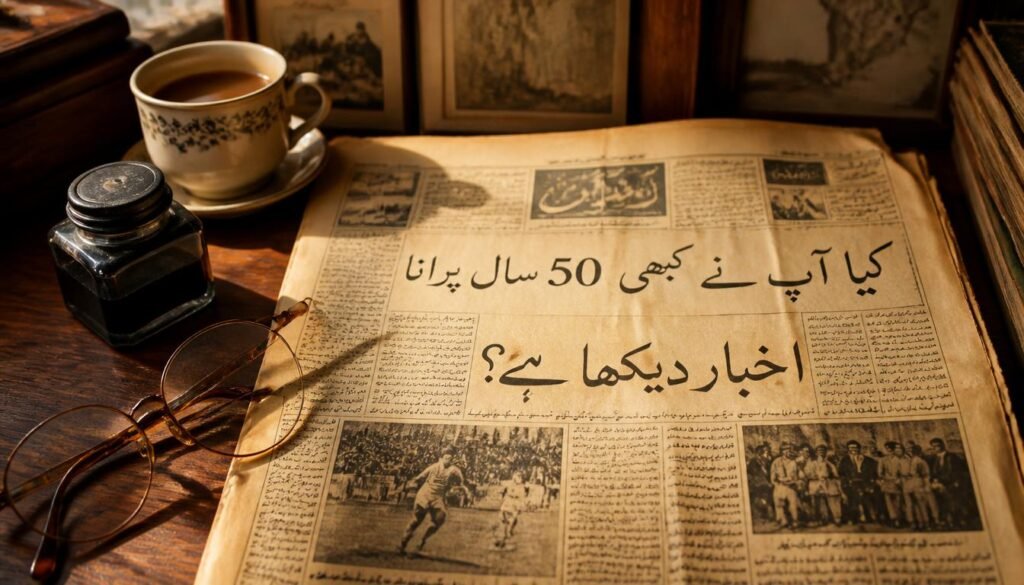 50 سال پرانا اخبار اور گزرے وقت کی یادیں