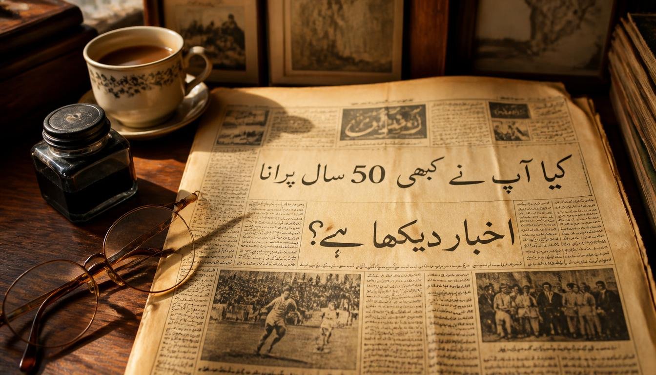 50 سال پرانا اخبار اور گزرے وقت کی یادیں