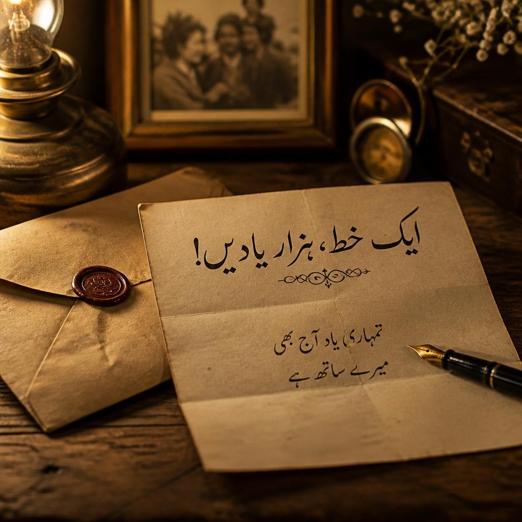 پرانا خط، لفافہ اور یادوں سے جڑی ایک جذباتی منظرکشی