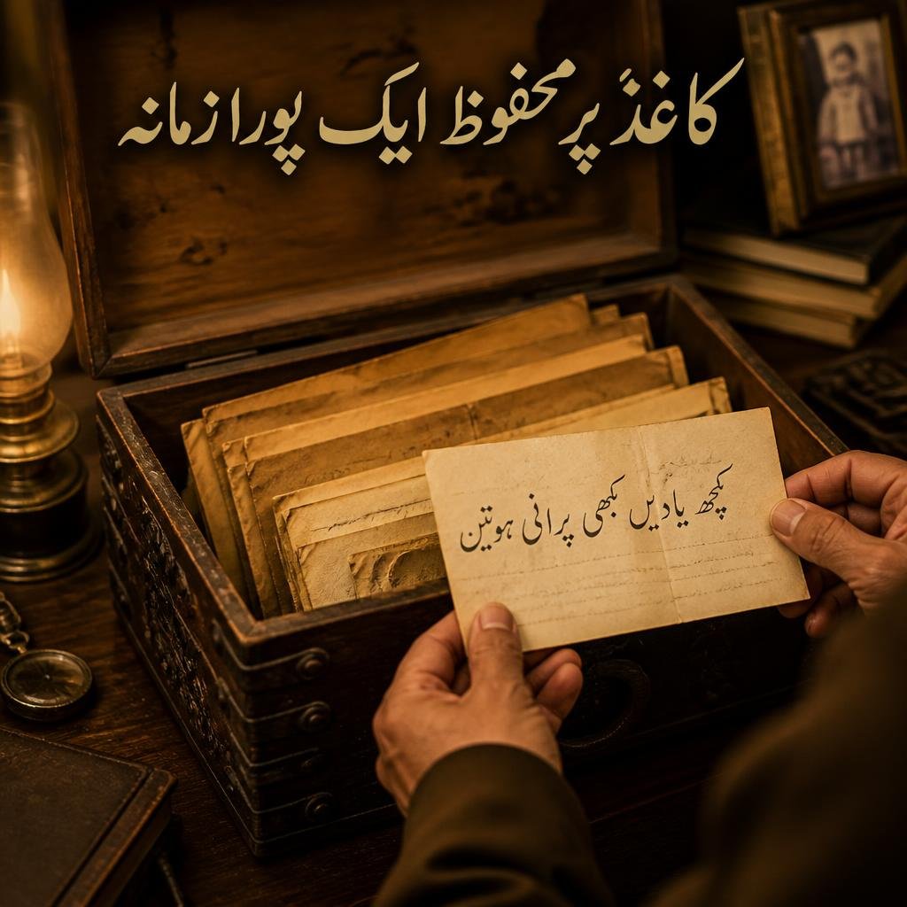 پرانے خطوط اور یادوں سے بھرا ہوا لکڑی کا صندوق