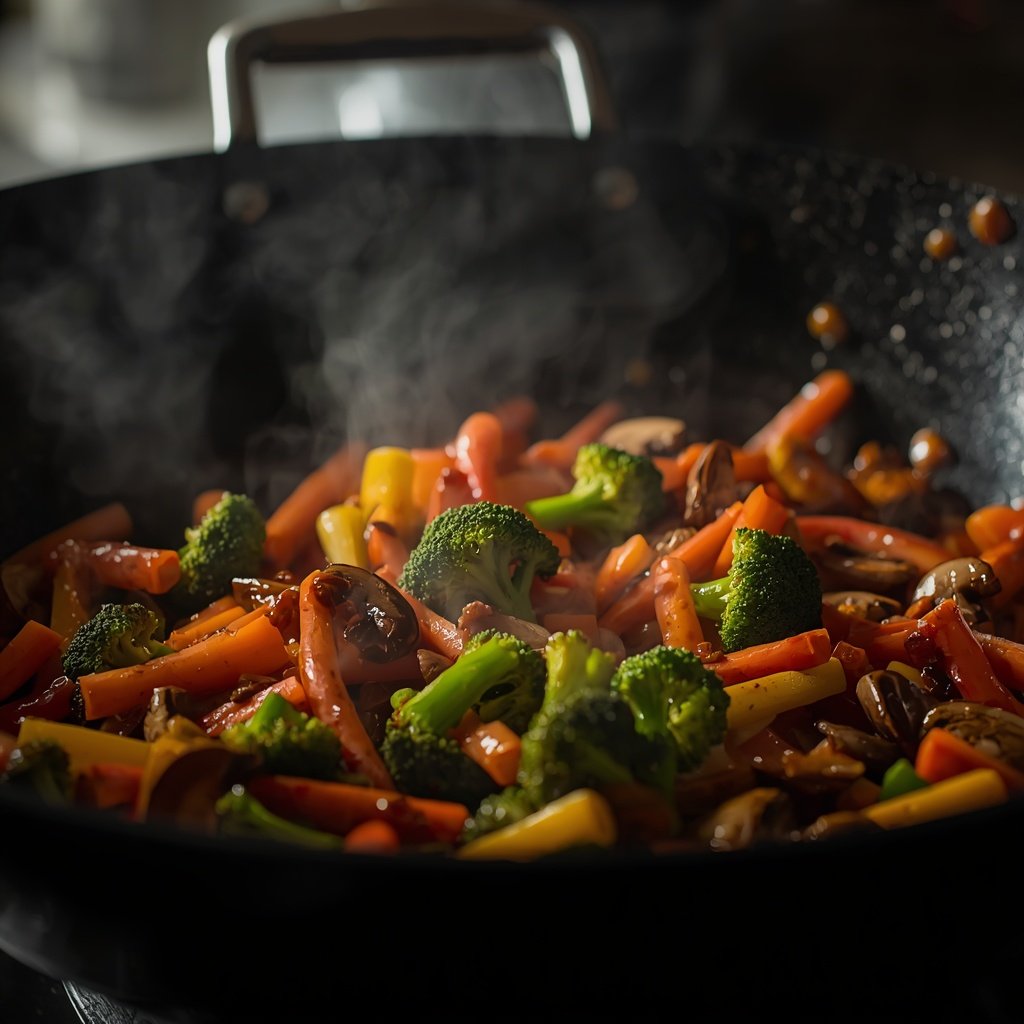 Easy vegetable stir fry recipe with colorful fresh vegetables